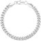 KRKC Herren Armband, Silber Farbe 7mm Edelstahl Panzerkette Cuban Armband, Nickel-frei Rostfrei Armbänder für Männer Länge 19cm