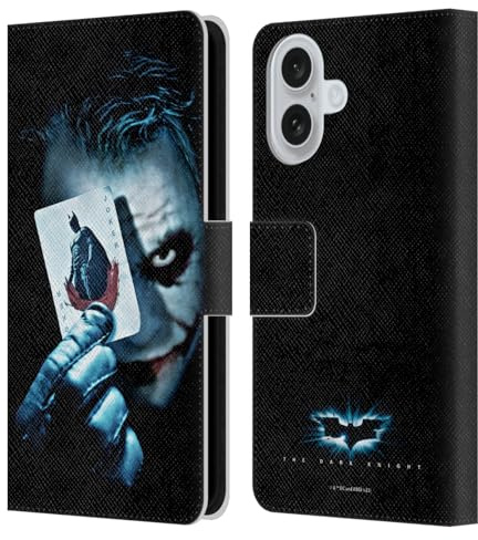 Head Case Designs Offizielle The Dark Knight Joker-Karte Wichtige Kunst Leder-Wallet-Hülle Kompatibel mit Apple iPhone 16