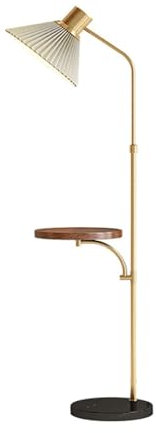 Lampadaires pour salon Lampadaire sur pied de Style moderne peu encombrant avec plateau en bois, lampe sur pied moderne à intensité variable for salon, chambre à coucher, bureau pour Bureau Chambre(Go