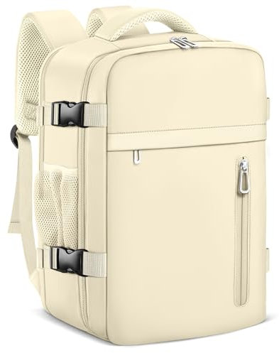 OTAHGK Bagage Cabine 40 x 20 x 25 pour Ryanair, Sac à Dos de Voyage Bagage à Main Avion Sac à Main Sous le Siège Valise Décontracté École Bureau Sac Ordinateur Portable -Beige