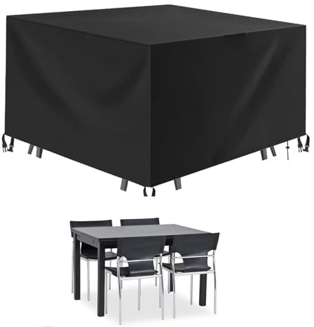 Gartenmöbel-Set aus Rattan, würfelförmig, 270 x 160 x 90 cm, mit UV-sicherem, wasserdichtem Futter, 600D-Oxford-Gewebe, Terrassenmöbelabdeckungen für Sofa, Tisch, Stuhl