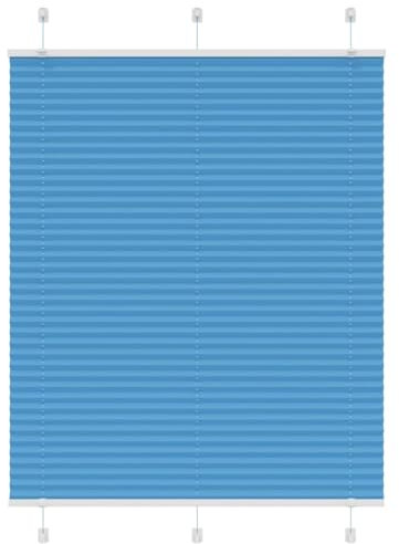 vidaXL Plissee Blau 105x150 cm Stoffbreite 104,4 cm Polyester, Faltrollo, Klemmfix, Plisseerollo, Jalousie, Rollo, Plisseerollo für Fenster