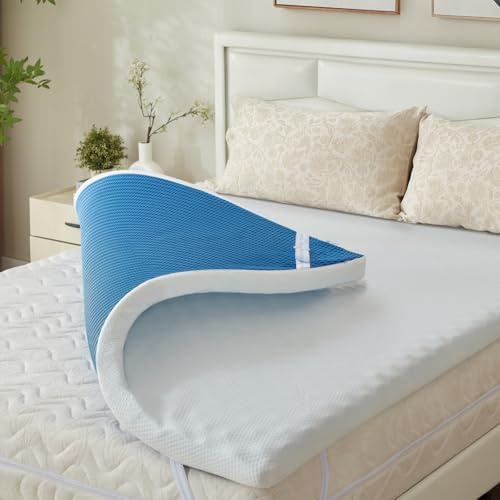 Matratzen Topper 100x200cm 10cm Höhe, Kühlung Gelschaum Matratzentopper Härt, Gel Topper Geltopper H2 H3 für 100x200 Boxspringbett Schlafsofa, Außenhülle Waschbar, Öko-TEX® Zertifiziert