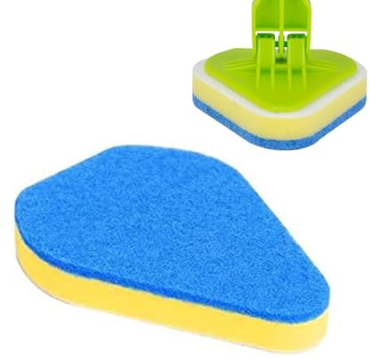 Shower Scurporber head With Long Handle - 2 In 1 Floor Scrubber Brush With 180 Degree Rotation Head | Bathroom Bath Rubber With Sponge And Straight Bristles, Wall Cleaner