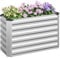 WOLTU Hochbeet für Garten Balkon, Pflanzkübel aus robustem Stahlblech mit stabilem Design, Pflanzkasten, Blumenkasten, 100 x 56 x 40 cm, Silber