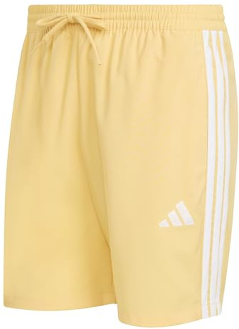 adidas Men's Essential Three Stripes Chelsea Base Short, Semi Ice Tangerine/White, M