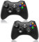 ADHJIE Xbox 360 Controller 2 Pack 2.4GHz Wireless Controller Compatible with Xbox 360/Xbox 360 Slim/PC with 3.5mm Audio Headphone Jack, Dual Vibration, Black