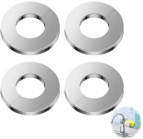 4 PCS Rosace Mitigeur Douche, 26 mm Inner Diameter Cache Tuyau Radiateur Rosace Plate Robinet en Acier Inoxydable Résistance aux hautes températures Pour Conduites de Chauffage Tuyaux de Radiateur