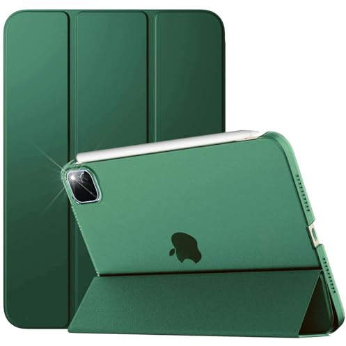 Case for iPad Pro 11 Inch 4th(2022) / 3rd(2021) / 2nd(2020) / 1st(2018) Generation - Smart Magnet Cover - Support Pencil - Translucent Back - Auto Wake/Sleep (Emerald-Dark)