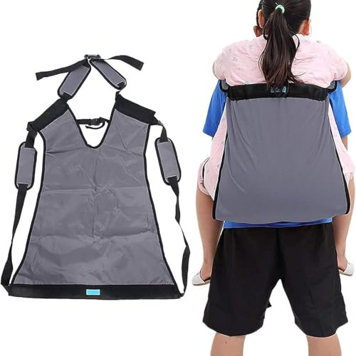 Cinturón de traslado unipersonal de doble capa para subir y bajar escaleras a la cama, silla de ruedas, silla, coche, vehículo para ancianos, discapacitados, minusválidos, postrados en cama(Gray,Small