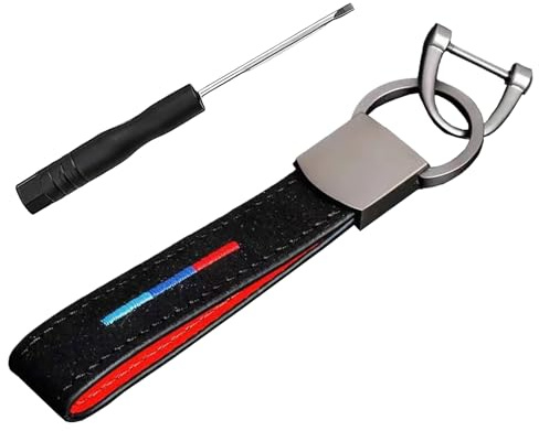 TenaLucy Schlüsselanhänger Leder, Universeller Autoschlüsselanhänger für Männer und Frauen, Schlüsselband D Ring Schlüsselring Ersetzen Zubehör, Keychains für Auto, Motorrad und Zuhause