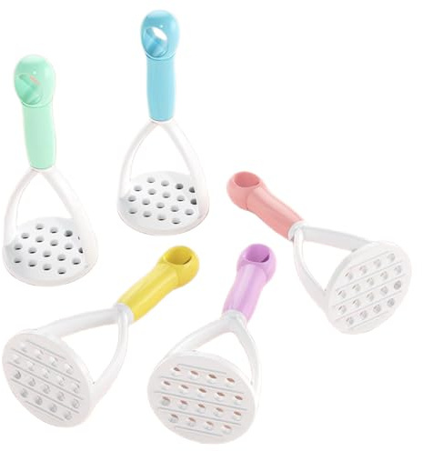5Pcs Manual Silicone Potato Masher, Cooking Utensils Masher, Mini Potato Masher for Non-Stick Cookware, Potato Mashers