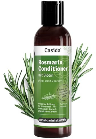 Casida Rosmarin Conditioner mit Biotin - Spülung mit Rosmarinöl für Haarwachstum, Biotin und Keratin - Pflege, Glanz, bessere Kämmbarkeit, Anti-Frizz - Ohne Parabene, Silikone, Mineralöl - 200ml