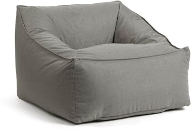 mokebo Gartensessel 'Der Sunnyboy' Made in Germany, Outdoor Sitzsack, Bean Bag mit Füllung, als Liegekissen, Gartenliege, Relaxliege, Bodenkissen oder Liege in Steingrau