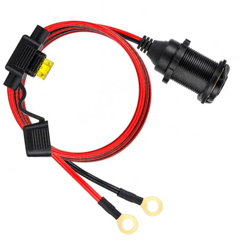 12V Toma Mechero Coche Cable de Extensión de Coches 12-24V Zócalo del Encendedor de Cigarrillos 1 Metro 14AWG 20A 25A Étanche para Barco Motocicleta Nevera