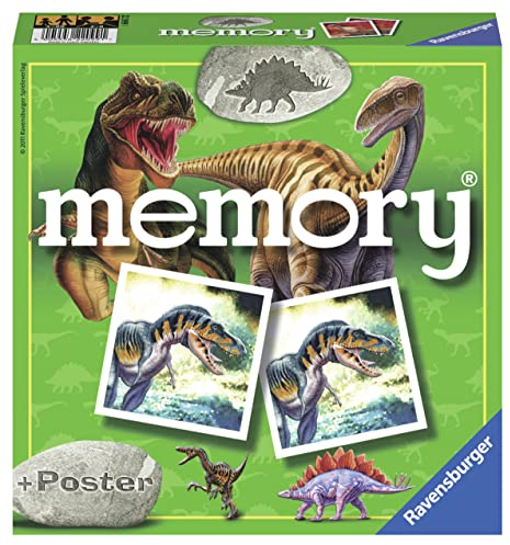 Ravensburger 22099 - Dino Memory, Spieleklassiker für alle Dinosaurier Fans ab 4 Jahren, Merkspiel für 2-8 Spieler