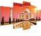 Runa Art Wandbilder Taj Mahal Indien 5 Teilig Bild auf Vlies Leinwand Deko Wohnzimmer Schlafzimmer Panorama Rosa Beige 600552a
