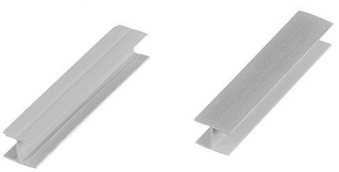 HOLZBRINK Connecteur droit pour socle cuisine, jonction pour socle, profil de jonction pour plinthes, raccord de plinthe, HBK15, 150 mm, couleur aluminium brossé