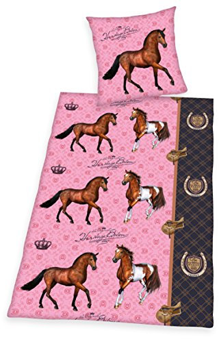 Herding Bettwäsche-Set Pferd, Baumwolle, Rosa, 200 x 135 cm