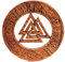 Wandbild Wandschmuck Valknut Wotansknoten mit Runen - aus Holz