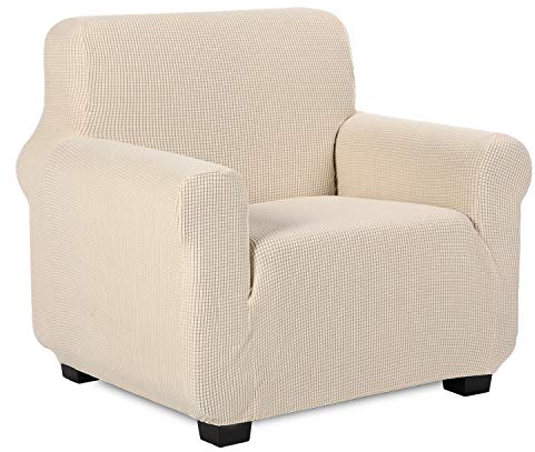 TIANSHU Sesselbezüge,Spandex Sofabezug Stretch Couchbezug Elastischer Antirutsch Stretchhusse Weich Stoff,Jacquard-Stretch-Sofabezug, sesselbezug Schonbezug für Sofa-Sofahalter (Beige)