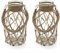 Funsoba Rustic Hanging Mason Nautical Jar Rope Net Dry Flower Glass Vase with Handle Pack of 2 (2 Vase 8)