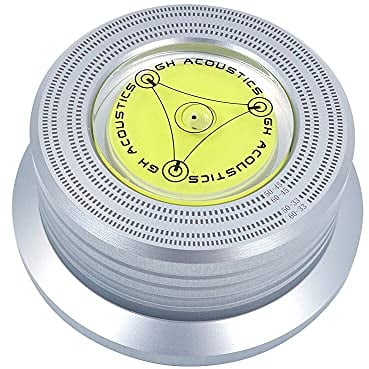 DollaTek 50 / 60Hz Bubble Level Rilevamento velocità Giradischi LP in Vinile Disco Lega Record Peso Stabilizzatore Clamp - Argento