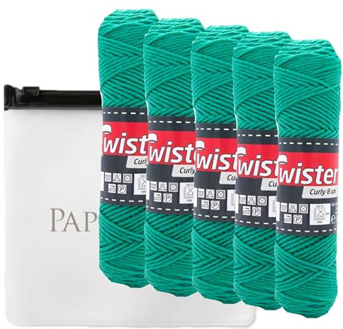 Haekelgarn Baumwollgarn Stricken Haekeln Basteln 5x50g Fb.75 grün inkl.Zippbeutel