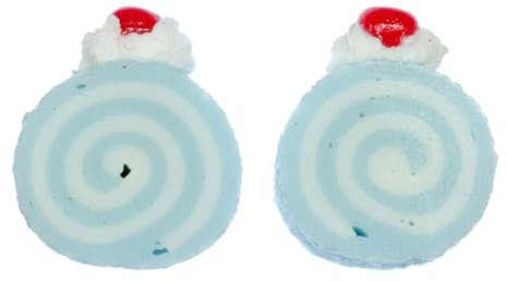 Miniblings Biskuitrolle Ohrstecker Stecker Ohrringe Kuchen Biskuit Biscuit BLAU - Handmade Modeschmuck I Ohrringe Stecker Ohrschmuck