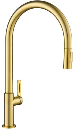 Kraus KPF-2821BB Oletto Robinet de cuisine à poignée unique et à arc haut, 53,3 cm, bronze brossé