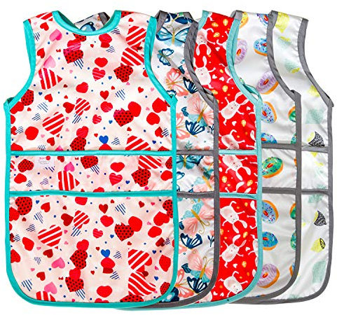 Joyo Roy Lätzchen Mit Ärmeln Und Auffangschale - Abwaschbares SabberLätzchen für Kinder Und Babys