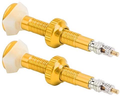 Fahrrad Tubeless Ventil, Fahrrad Ventilschaft Mountainbike Zubehör Aluminiumlegierung Langlebig für Radfahren(Gold)