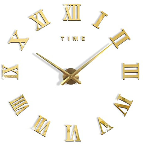 TopHomer Orologio da parete fai da te, moderno e muto da parete, senza cornice, rimovibile, 3D adesivi, decorazione per casa, ufficio, regalo