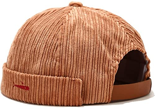 Faringoto Herren Skullies & Beanies Dockermütze Männer Trawler Fisherman Beanie randlose Kappe Rollmanschette Retro Matrosenmütze, camel, Einheitsgröße