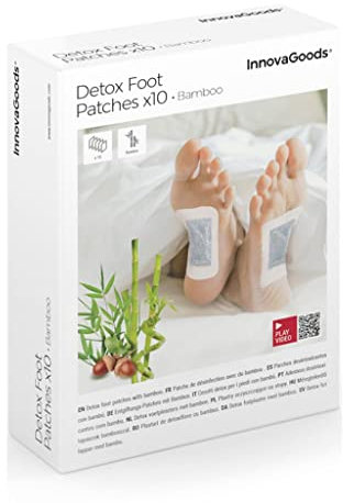 InnovaGoods® Entgiftungspflaster für die Füße aus Bambus, entfernen Toxine und erfrischen die Füße, 10 Einheiten, diskretes und komfortables Design, ideal für den Sommer.