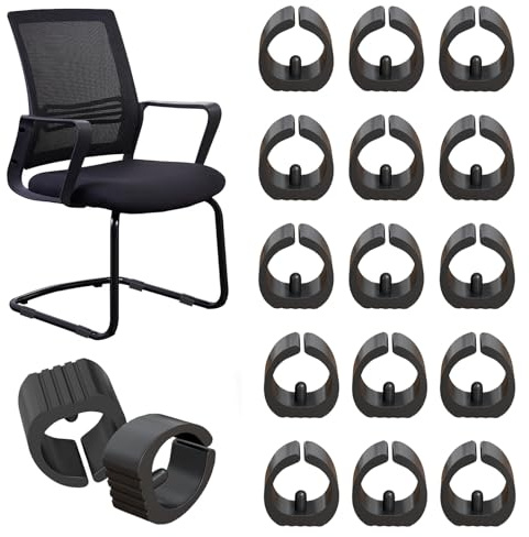 32 Pièces Plastique Patins De Serrage, Patins à Coquille De Serrage, U Plastique Bouchon Pied De Chaise,pour Chaises en Acier Tubulaire, Empêchent Les Rayures Et Le Bruit (32mmU Type,Black)