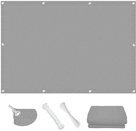 Terrassendach Sichtschutz Garten 1.2 x 2.5 m UV-Schutz 85% Überdachung Plane Kostenlose 1 × 5m Seile für Terrasse Balkon Garten, Grau