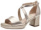 Tamaris COMFORT Damen Sandalen mit Absatz aus Leder mit verstellbarem Riemen, Gold (Lt Gold), 38 EU