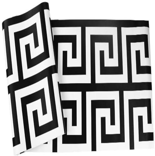 Retro Greek Key Wallpaper Geometric Pattern Wallpaper Non-Woven TV Background Bedroom Hotel Wall Decoration Roll0.53m*10m (0.53m*10m,style2)