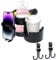 Pram Cup Holder, 3 in 1 Buggy Cup Holder Universal Stroller Cup Holder 360° Rotating Phone Holder Drink Coffee Holder Baby Bottle Organizer for Pram Stroller Buggy Pushchair