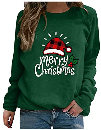 Sweatshirt Weihnachten Damen Weihnachtspullover Wichtel Zwerg Gnom Weihnachtspulli Christmas Pullover Sweatshirts Weihnachts Langarmshirt Bluse OberteileA009
