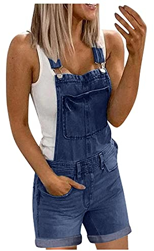 Lomelomme Jeans Latzhose Damen Blauer Arbeitslatzhose Arbeits 90Er Jahre Jeanslatzhose Arbeitshose Kurz Jeans Overall Arbeitslatzhose Jeans Jumpsuits Damen Große Größen Dunkelblau L