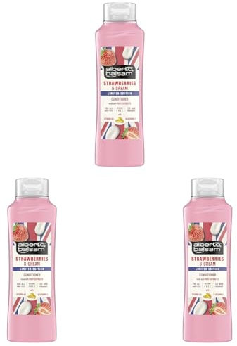 Alberto Balsam Strawberries & Cream Conditioner 6 x 350 ml (Pack of 3)