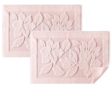ASTREA TEXTILES Tappetino da bagno per bagno, 100% cotone, lavabile (2, rosa)