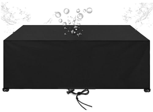 HOLEILUCK Schutzhüllen Für Gartenmöbel 170x150x90cm Schutzhülle Für Gartentisch Schwerlast - Oxford Gewebe Schwarz Schutzhülle Wasserdicht Schutzhülle Gartenmöbel Abdeckplane Gartenmöbel Wasserdicht