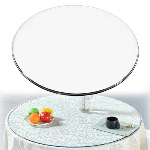 HJXGQJM Runde Tischplatte Aus Gehärtetem Glass, Glasscheibe Tischplatte, 50CM 60CM 70CM 80CM 100CM Rund Tischplatte Glasplatte, Tischplatte Gehärtetes Glass, Klare Runde Glasplatte(75CM(30INCH))
