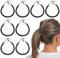 ZJIVQO 40 PCS Ponytail Hook Elastic Hair Bands with Hooks Hair Tie Hooks Elastic Headband with Double hook Rubber Band with hook Ball Hairstyle Hook Bridal Updo Hair Hook for Girls Women,Black