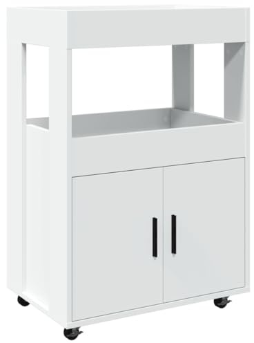 vidaXL Barwagen Weiß 60x39,5x89 cm Holzwerkstoff