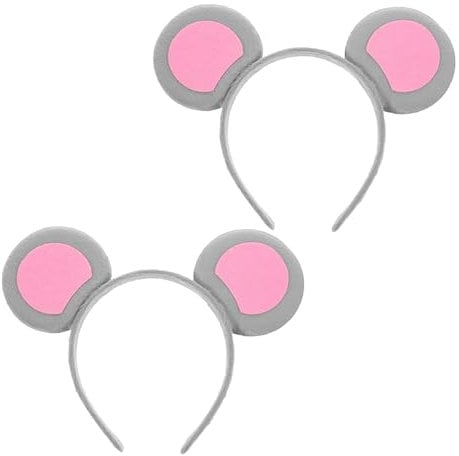 2 Pieces Mouse Ears Headband, Minnie Mouse Ears, Mickey Mouse Ears,ratatouille Headband, Mouse Animal Costume Headpiece For Kids Fancy Dress Up Animal Cosplay Children Halloween Theme Party Supplies