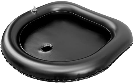Aufblasbares Haarwaschbecken, Schwarz Pvc, mit Nackenstütze